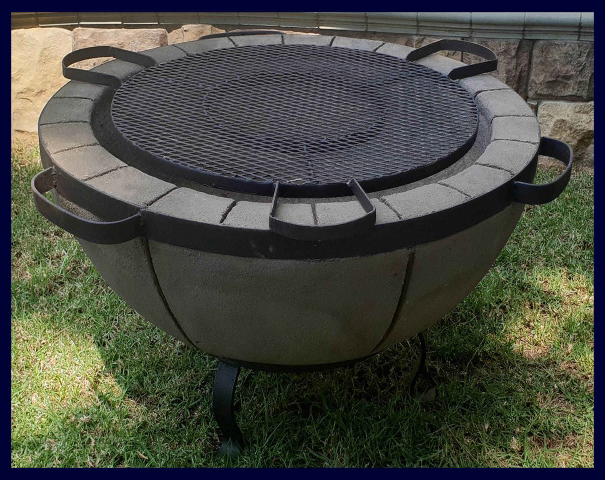 Cement Fire Pit and grid - Keith Hamilton
